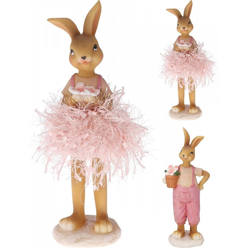 Великденски заек Pink 24см микс