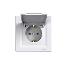 Електрически контакт с капак Schneider Asfora EPH3100121 бял 