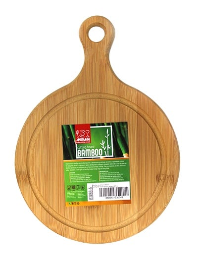 Бамбукова кръгла дъска с дръжка (B3066-5) 20.5 см