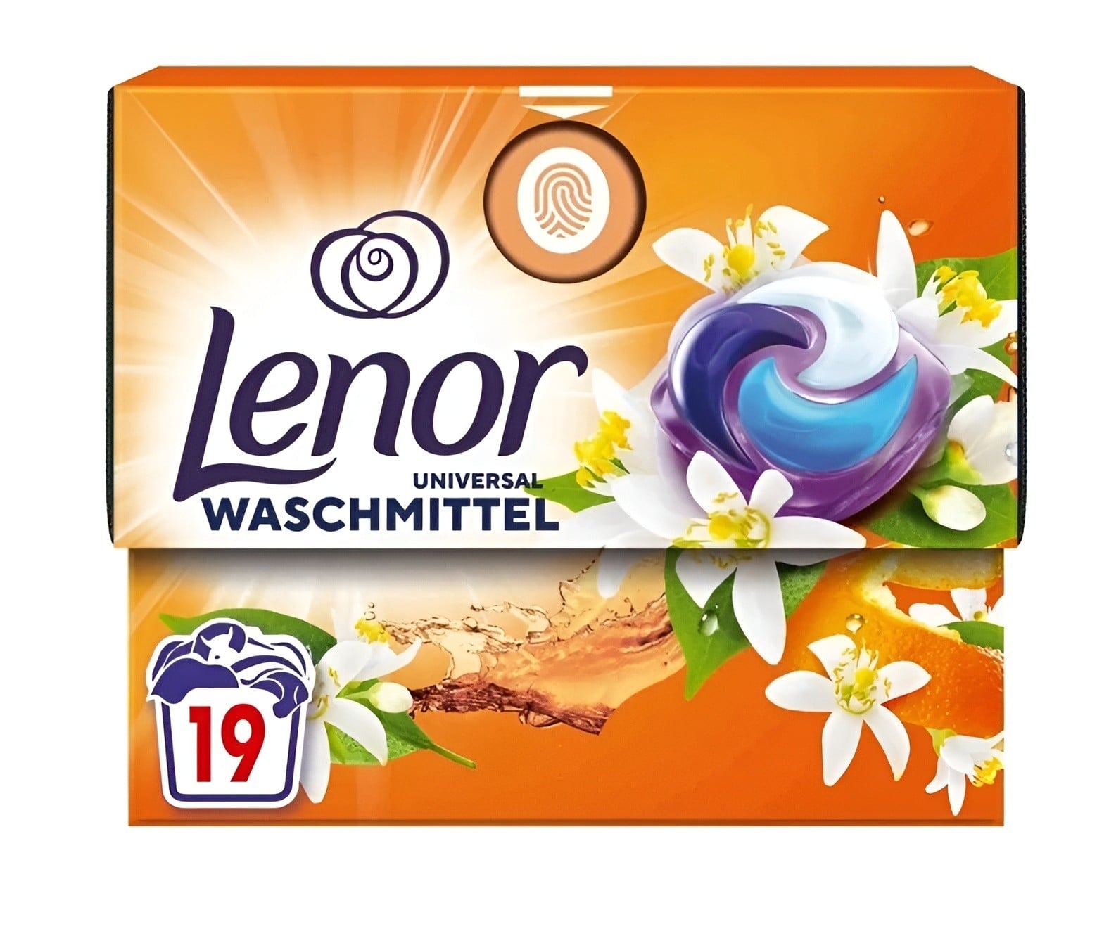 Капсули за бяло и цветно пране Lenor Orange&Peach 19 броя 