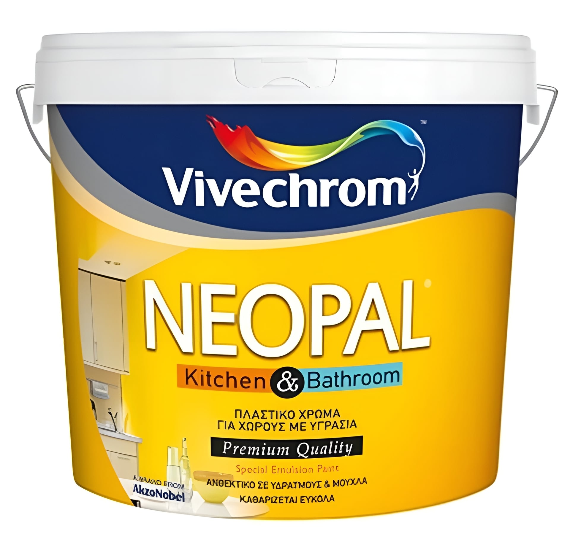 Боя за бани и кухни Vivechrom Neopal бяла 3л