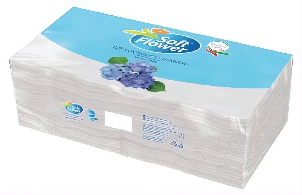 Салфетки Soft Flower 33x33см бели 150 броя