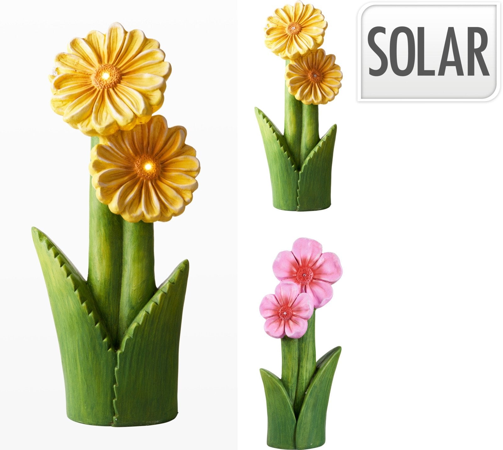 Градинска соларна декорация Flower 70см микс