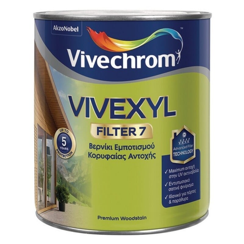 Лак за дърво външен Vivechrom Vivexyl Filter 7 Безцветен сатен 0,75л