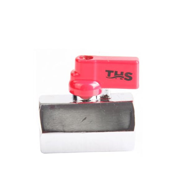 Мини сферичен кран Ths Thermostyle 1/2'' ЖЖ червена ръкохватка / хром