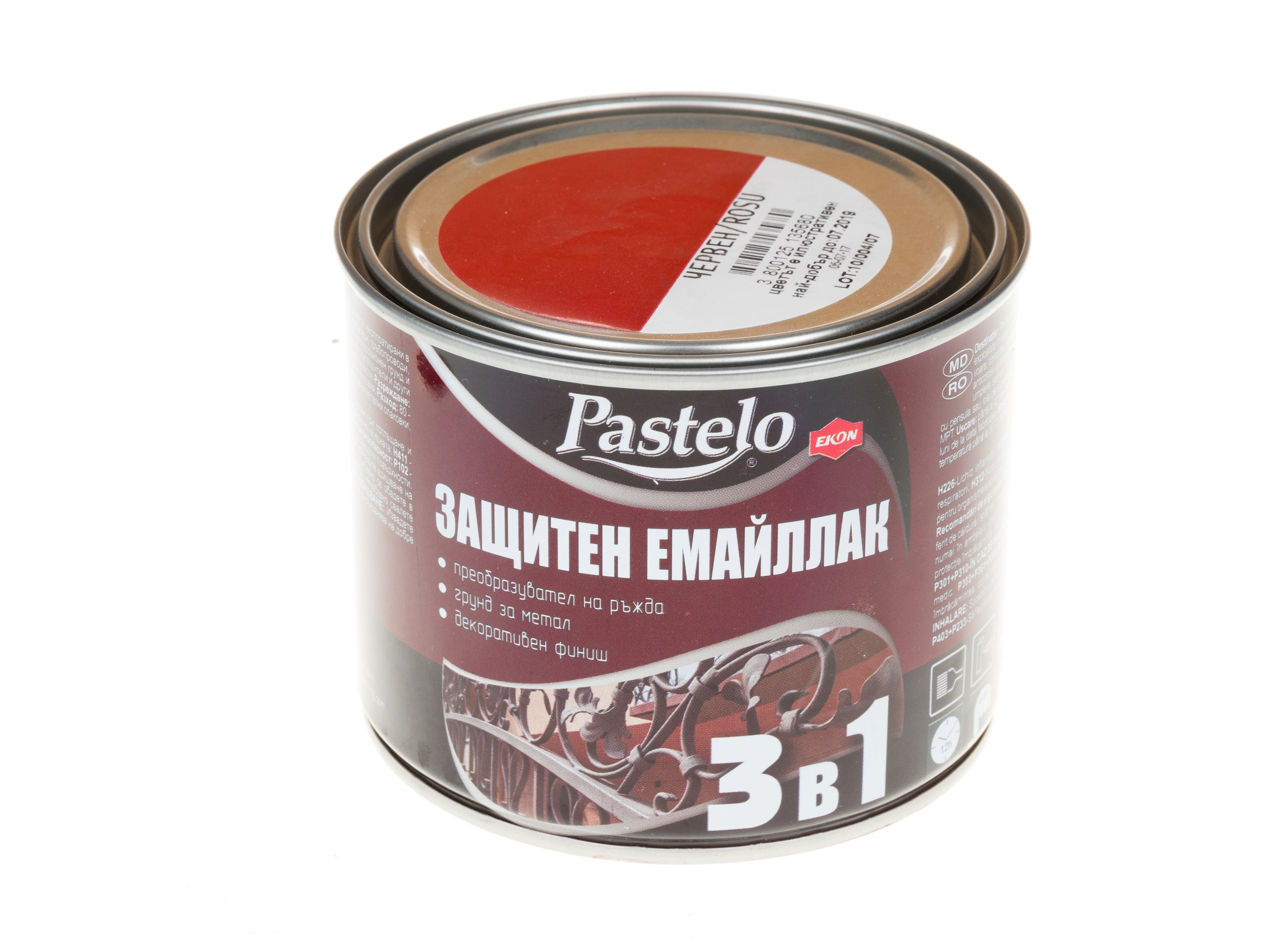 Емайллак Pastelo 3в1 червен 500мл