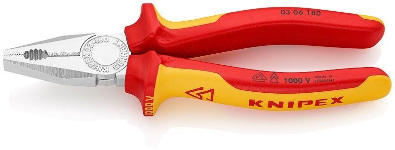 Комбинирани клещи Knipex 1000V VDE 03 06 180 изолирани 180мм