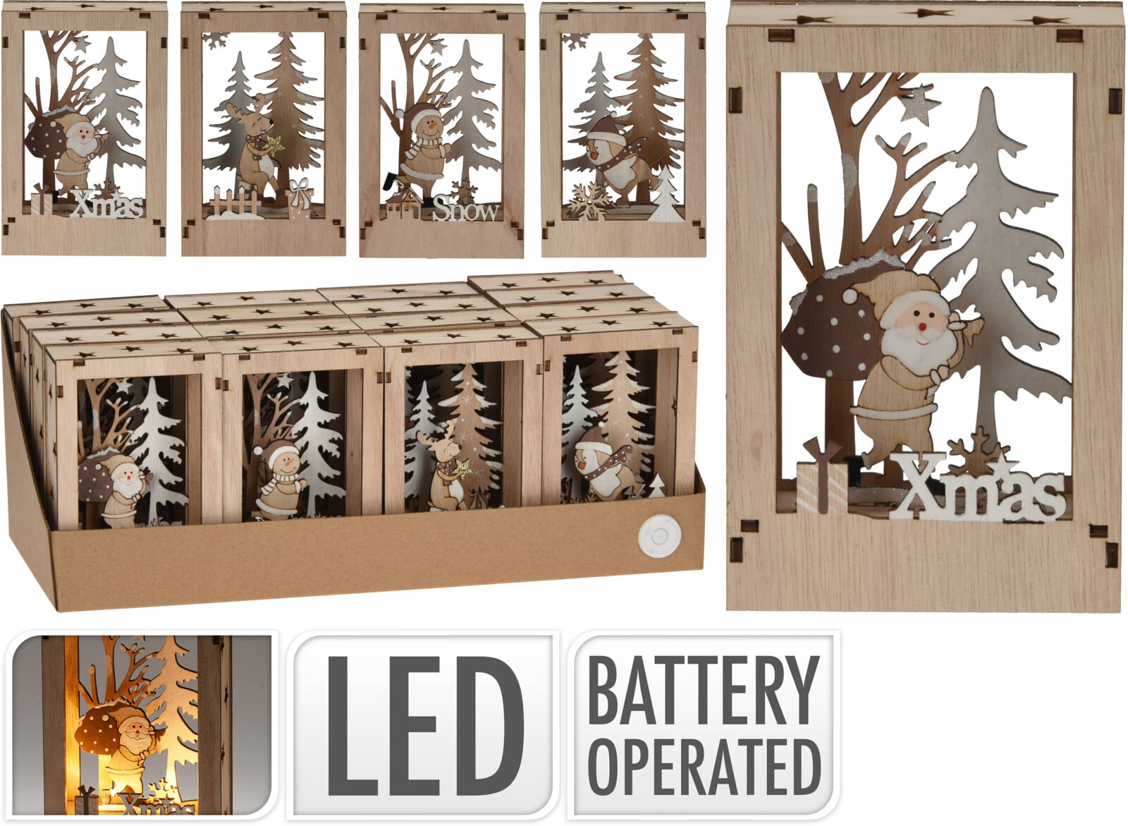 Коледна светеща LED декорация 14см