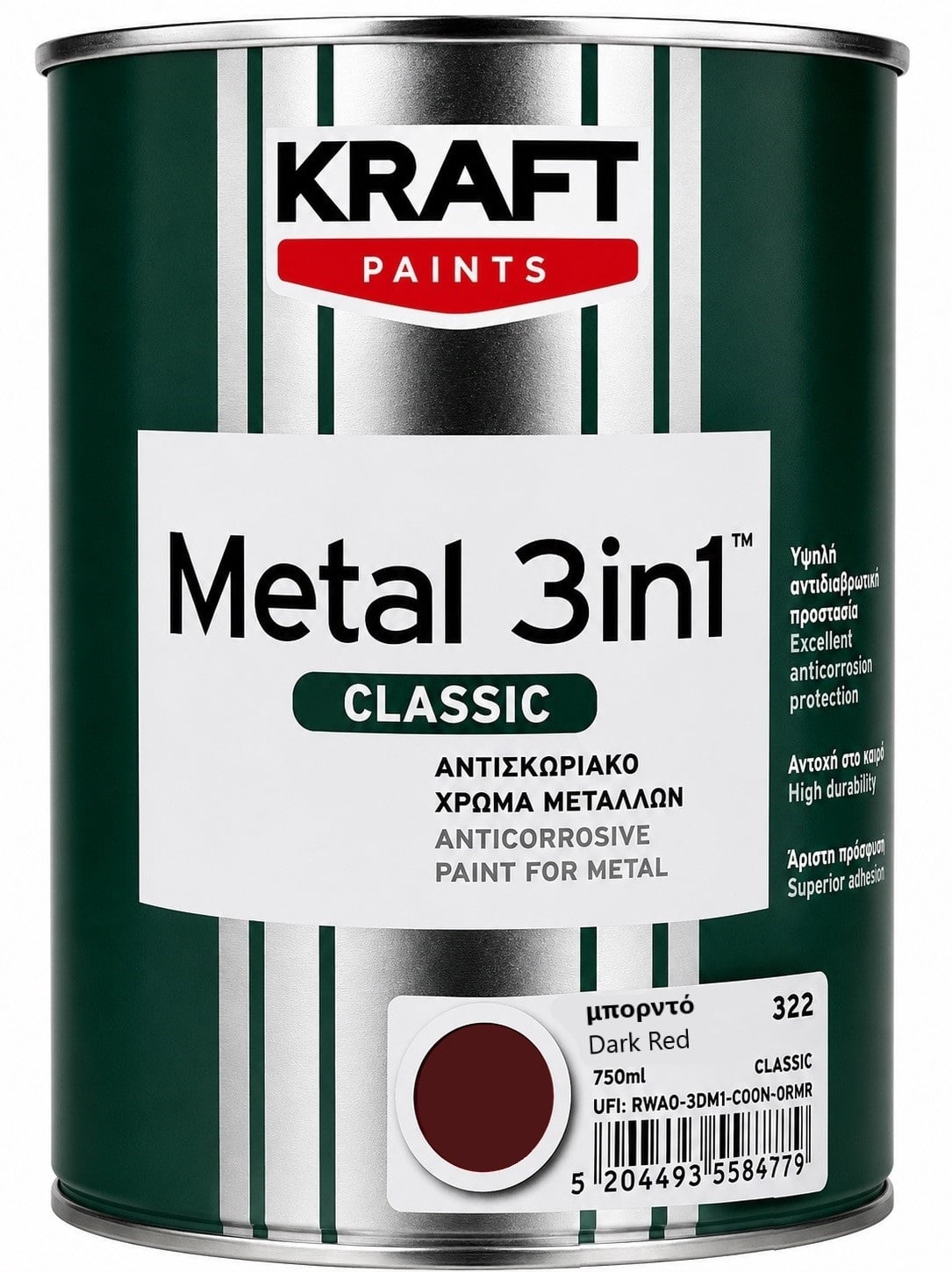 Емайллак 3 в 1 Kraft 322 бордо гланц 0.75л