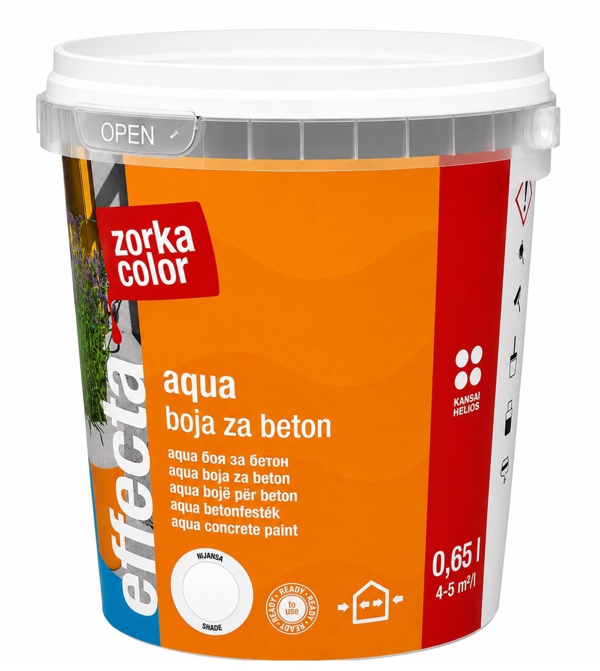 Боя за бетон Helios Zorka Color бяла 1503 / 0,65л