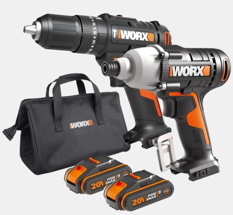Комплект акумулаторна бормашина и ударен винтоверт Worx WX902 с батерия и зарядно