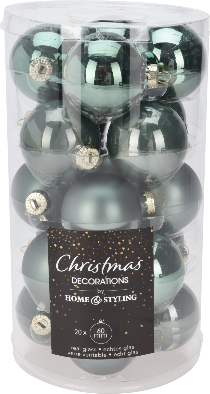 Комплект коледни топки 60мм зелени 20 броя