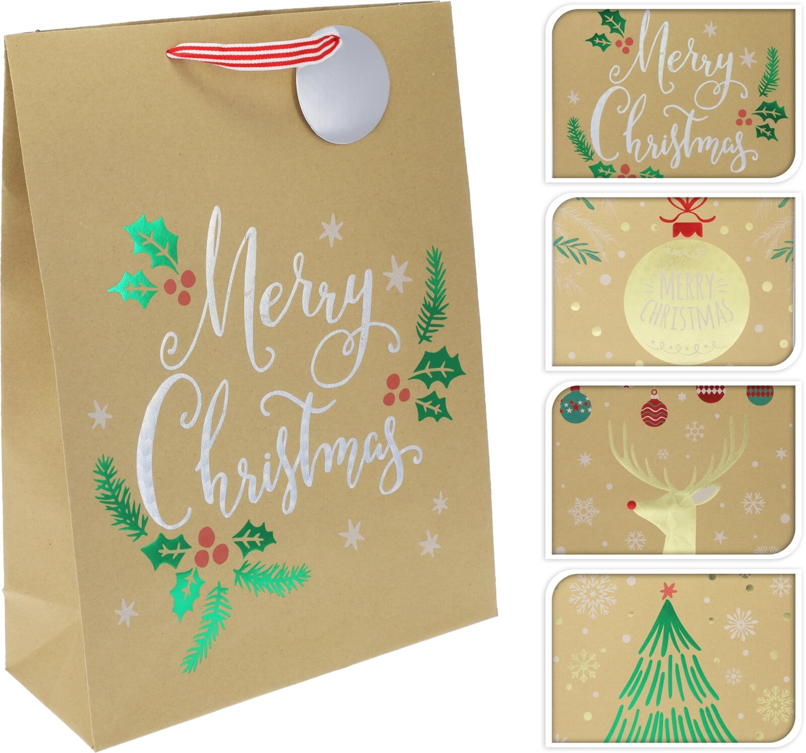 Коледна торбичка с дръжки Craft XL 40 х 30 х 10 см микс