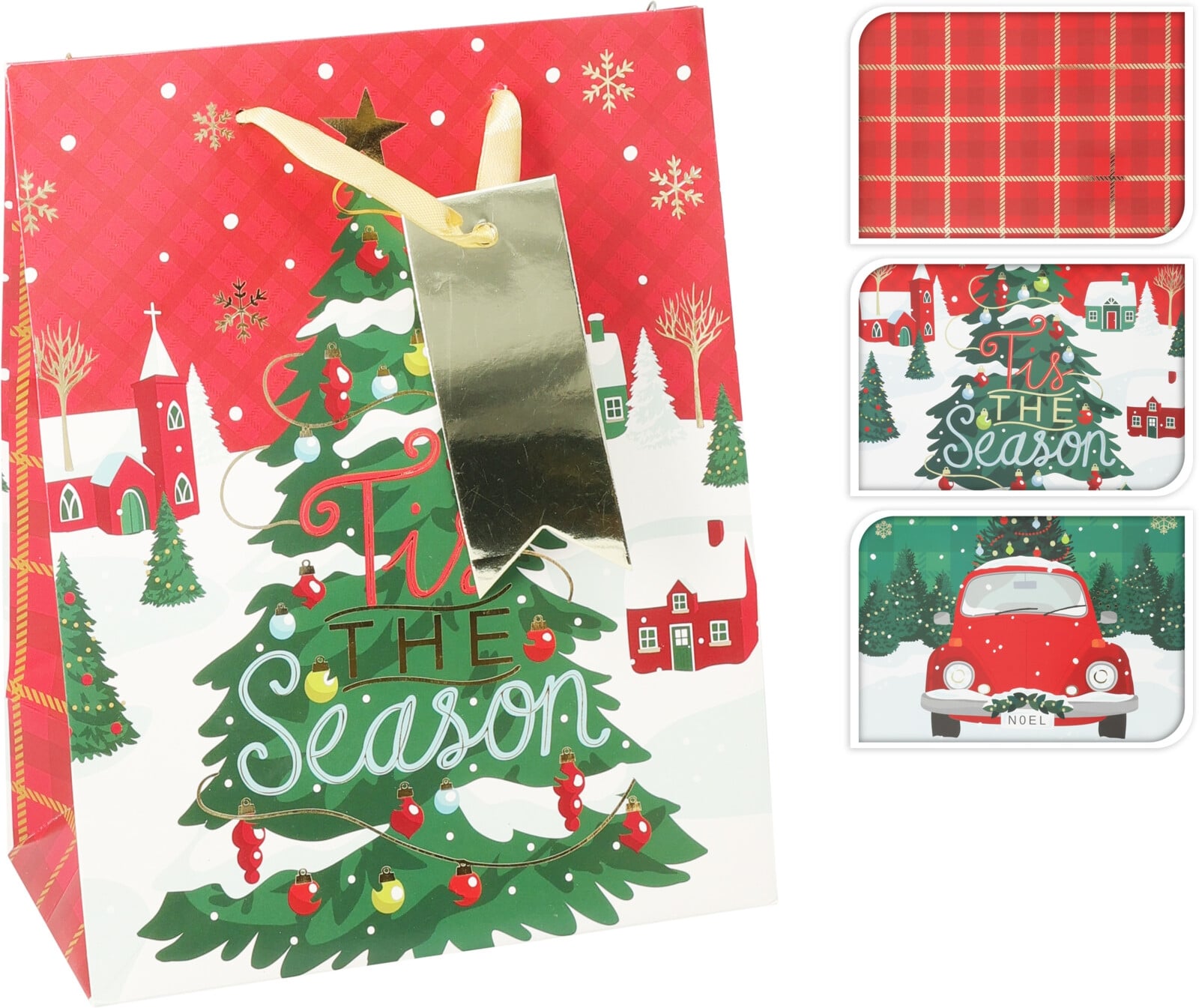 Коледна торбичка М 23 х 18 х 10 см микс