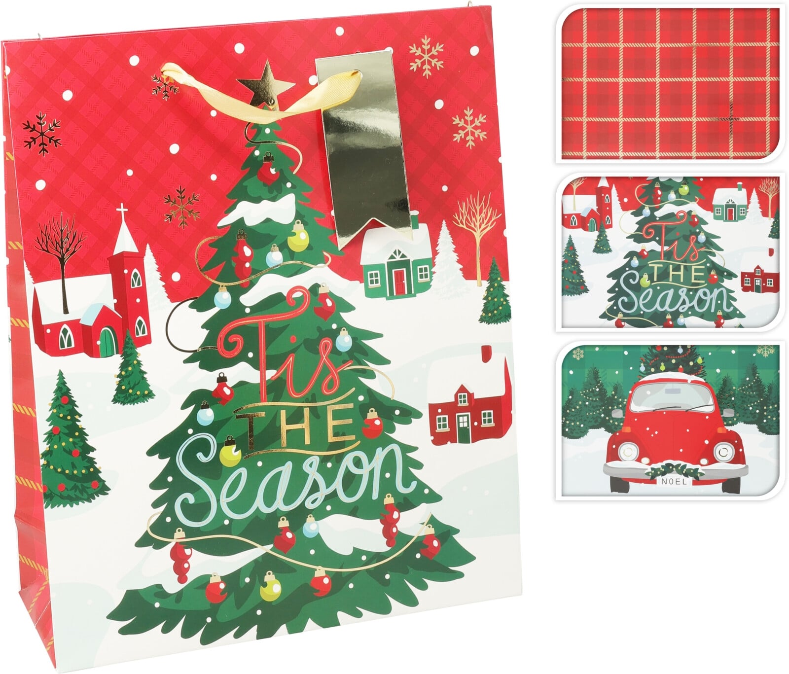 Коледна торбичка L 32 х 26 х 10 см микс