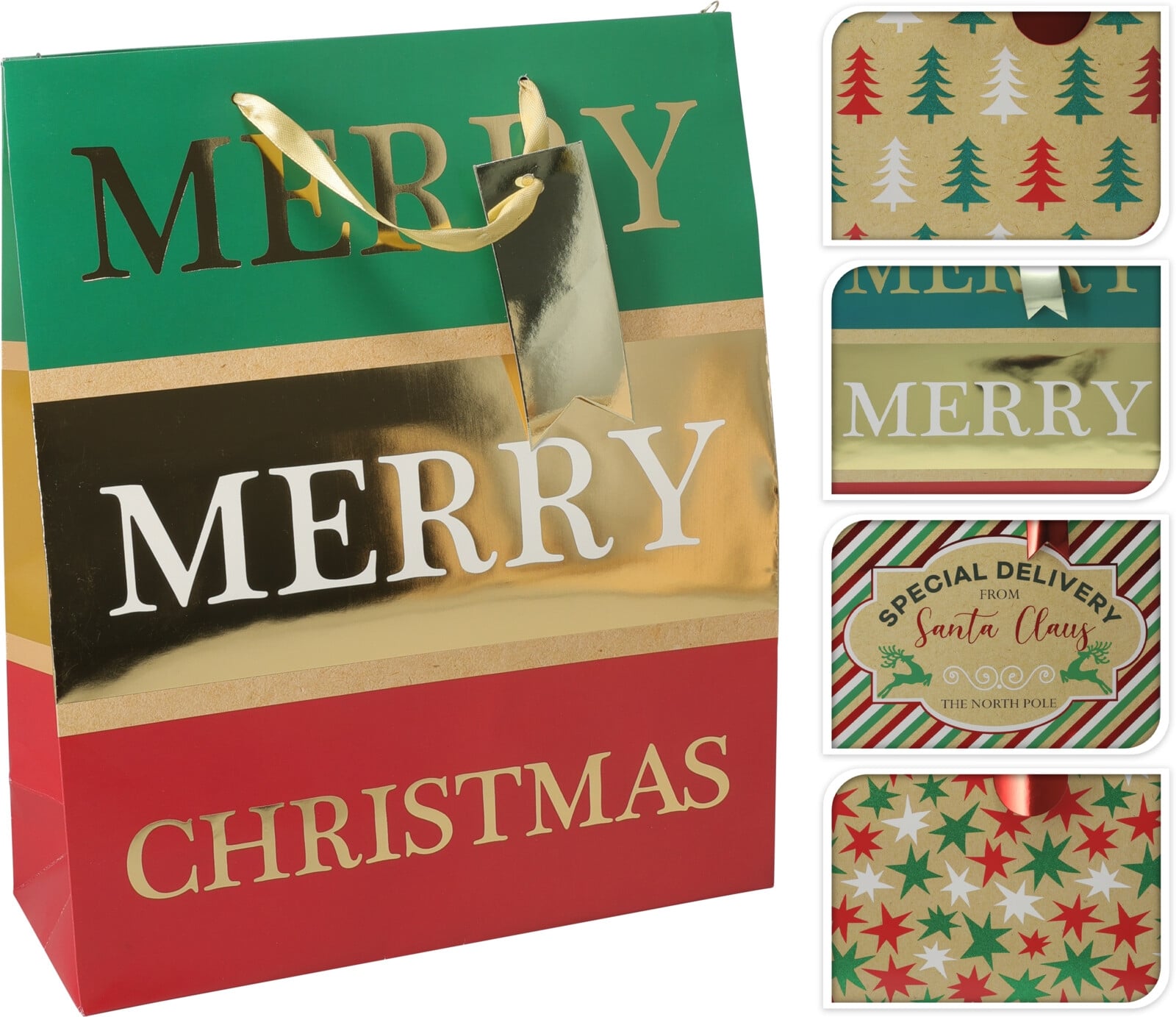 Коледна торбичка L 32 х 26 х 10 см микс