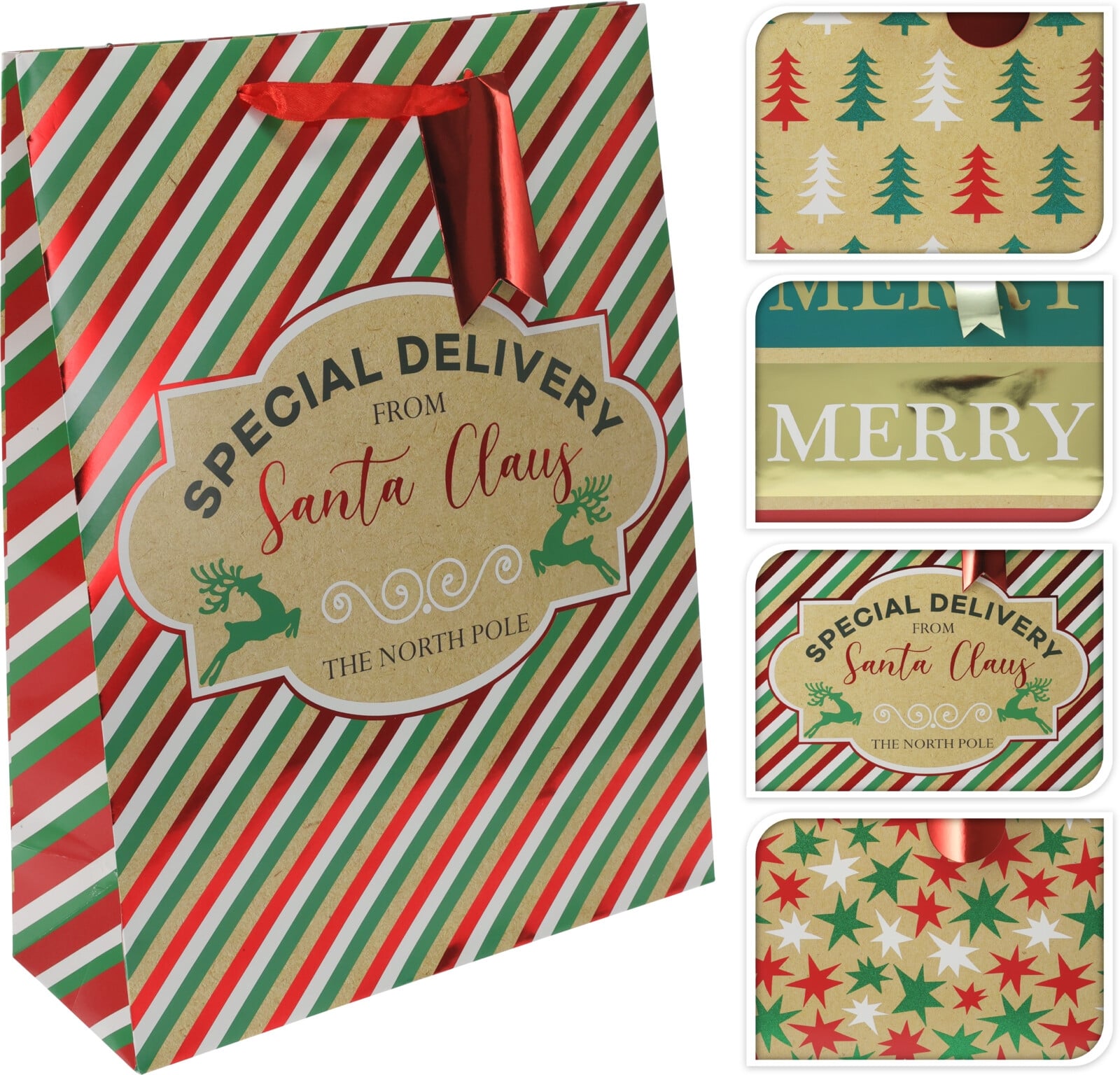 Коледна торбичка XL 40 х 30 х 10 см микс