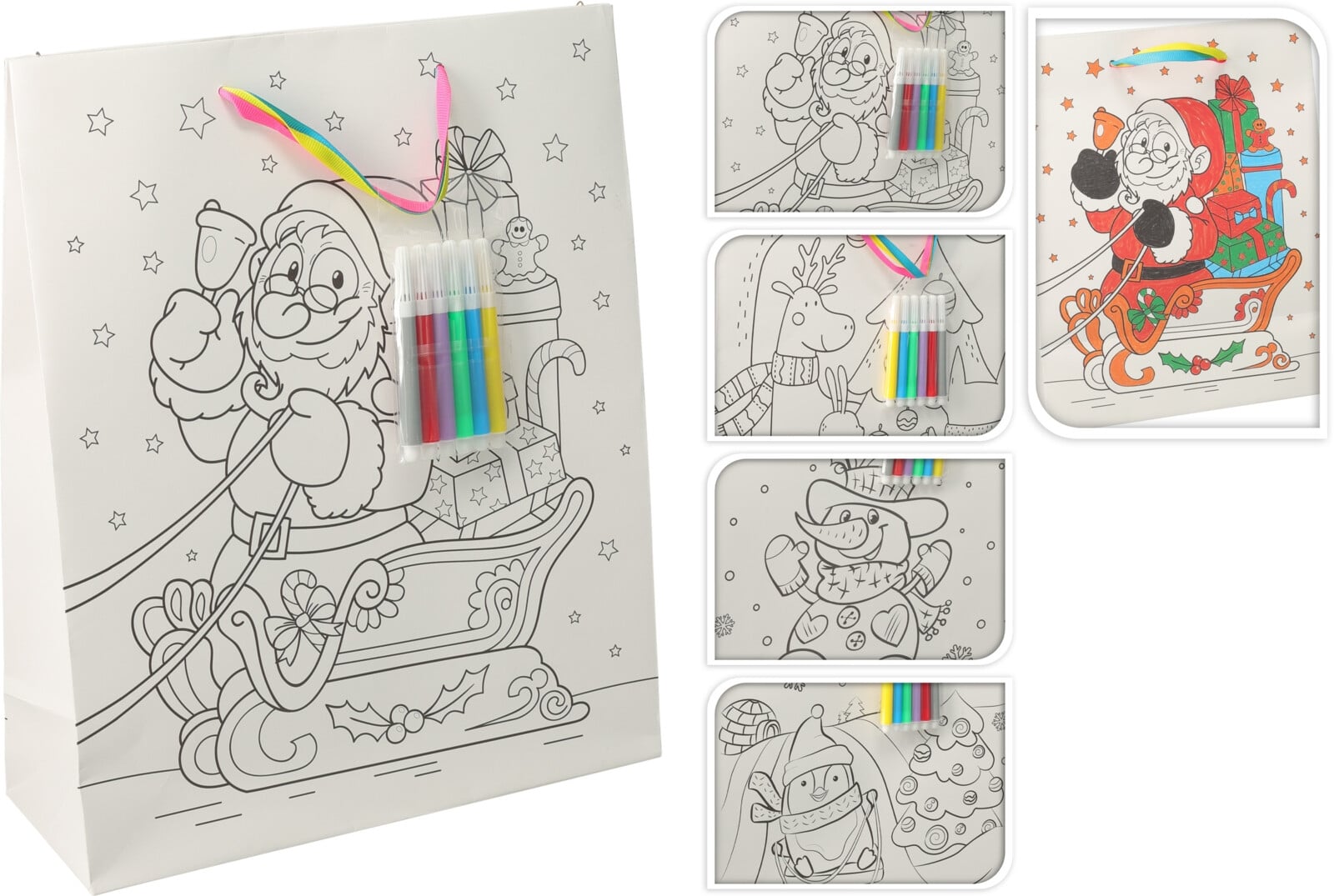 Коледна торбичка с маркери L 32 х 26 х 10 см микс