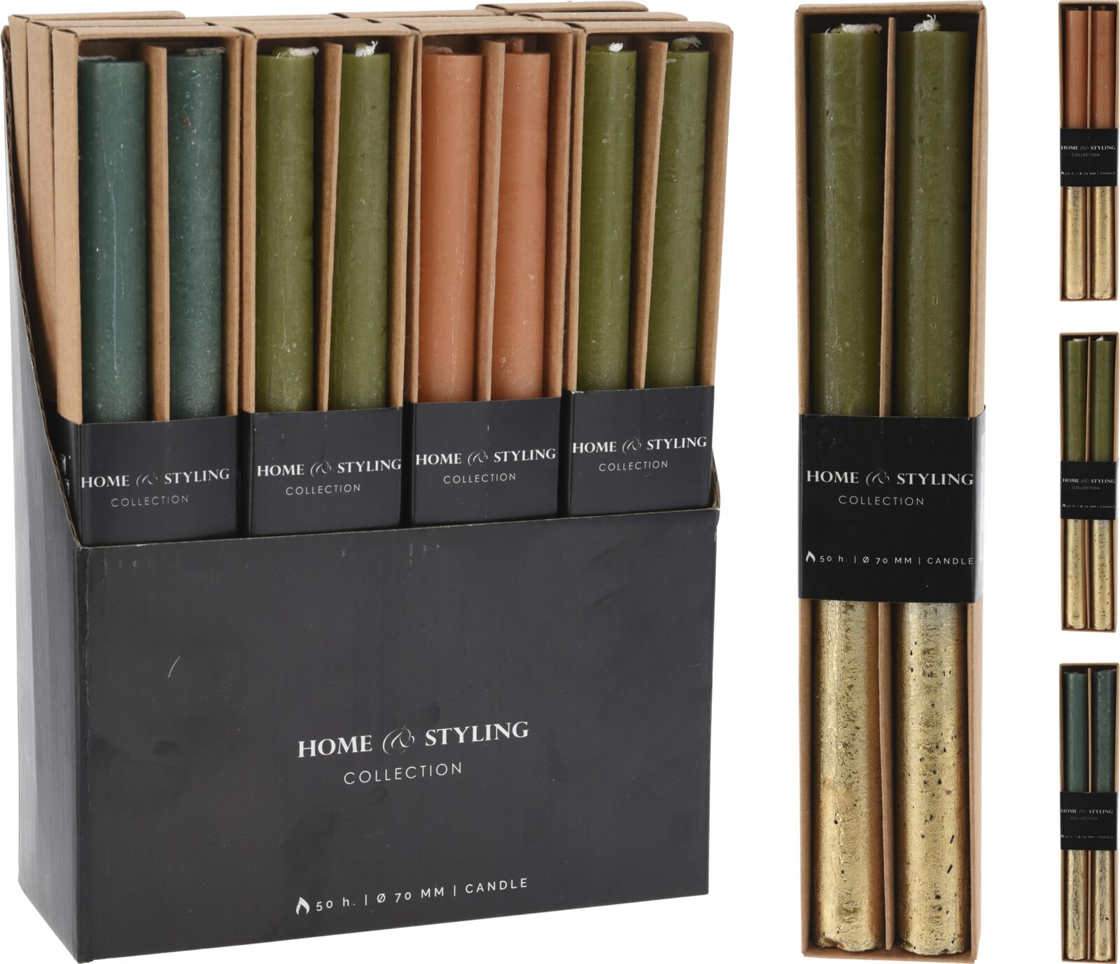 Комплект свещи конус 25 см 2 броя микс