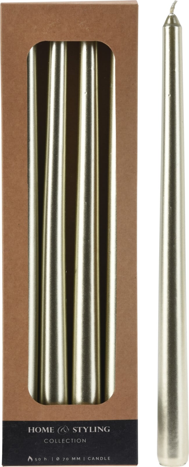 Комплект свещи конус 30 см 4 броя шампанско