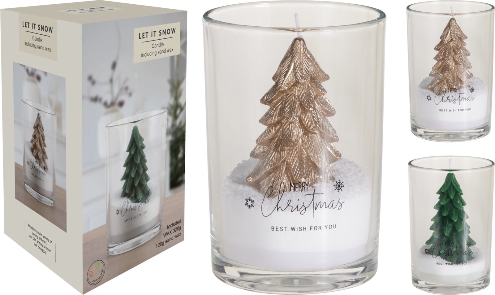 Коледна свещ Tree ø 10 х 14,5 см микс