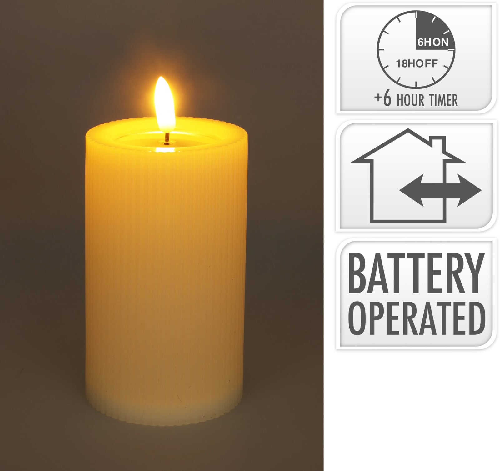 LED свещ Outdoor 7,5 х 7,5 х 12,5 см