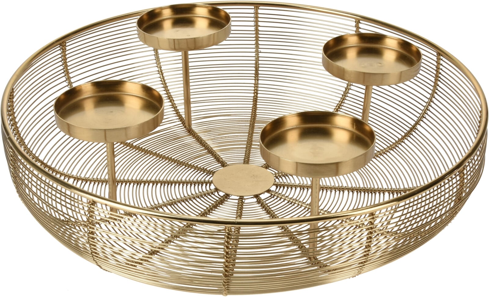 Свещник Iron за 4 чаени свещи ø 36 см злато