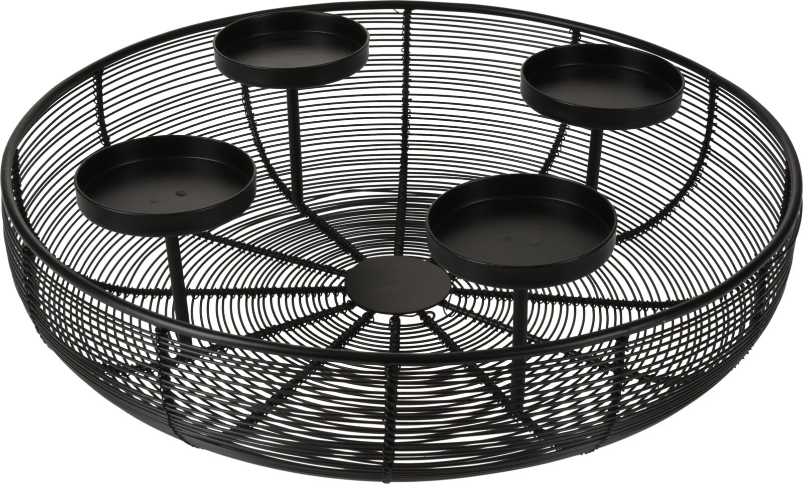 Свещник Iron за 4 чаени свещи ø 36 см черен