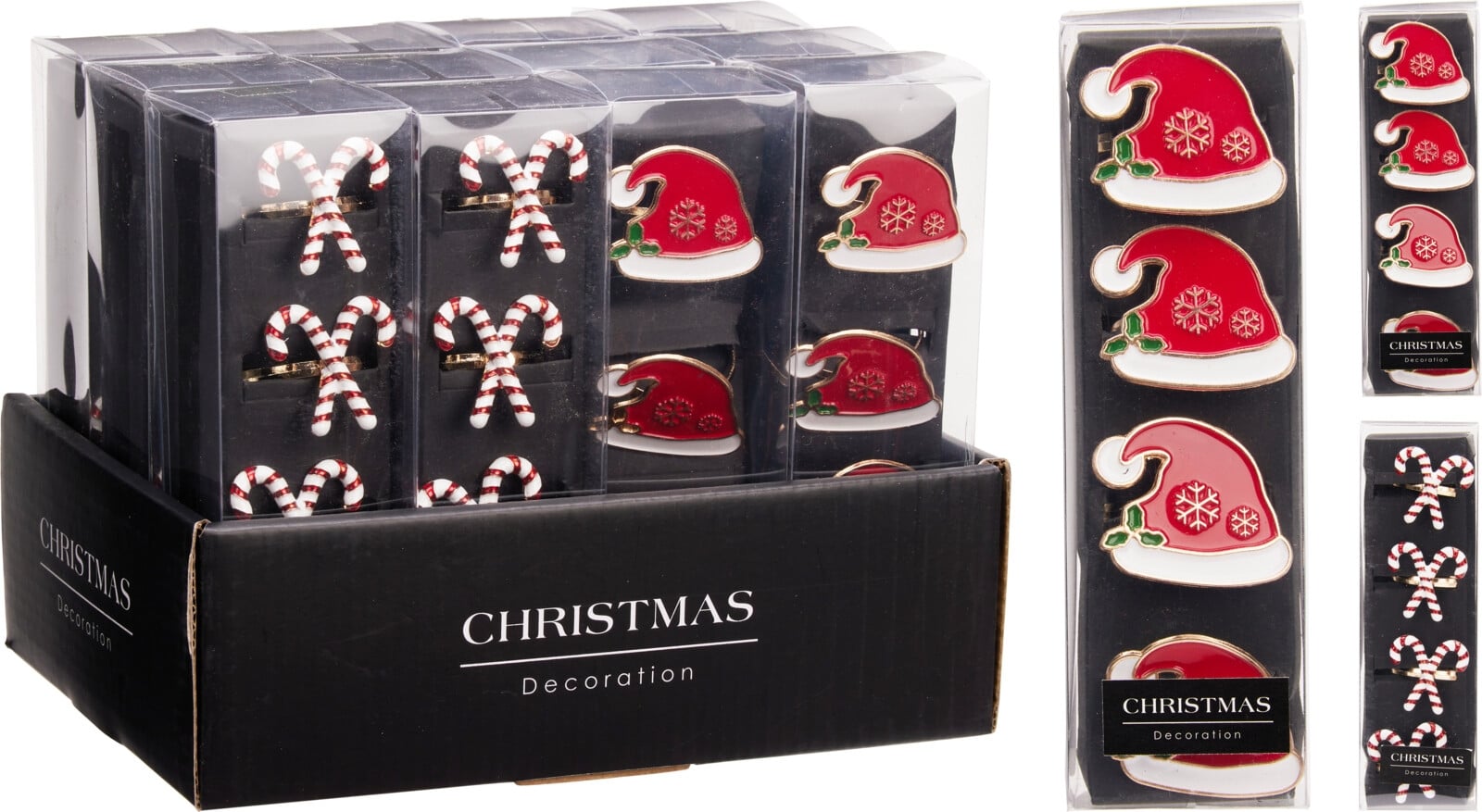 Комплект коледни пръстени за салфетки 4 броя микс