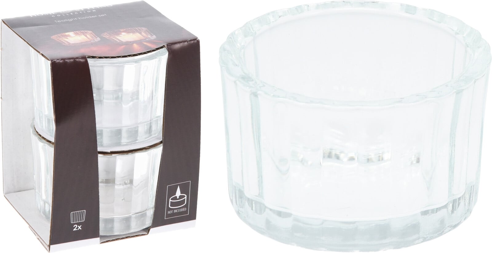 Комплект свещници за чаена свещ Glass 2 броя