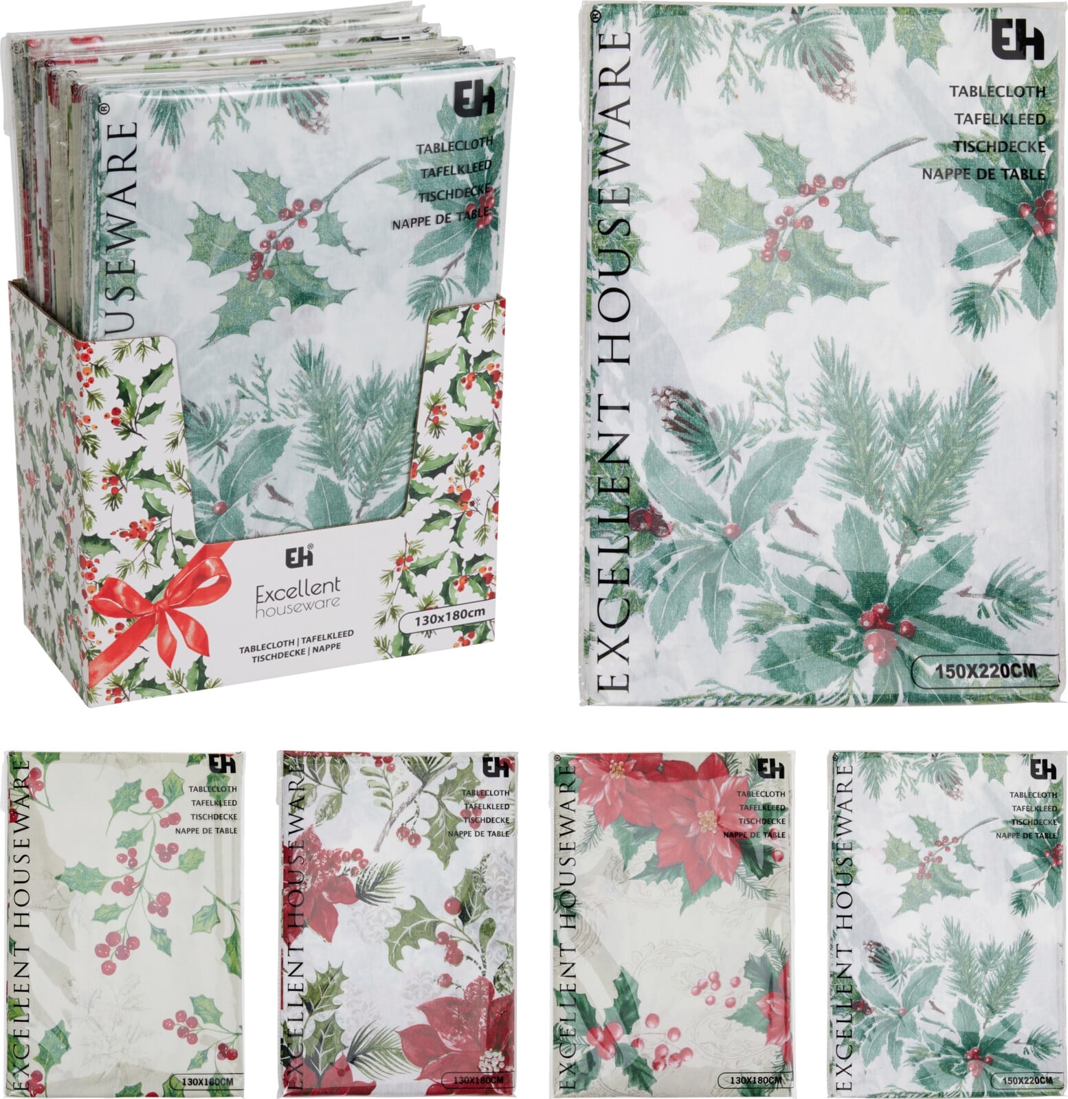 Коледна покривка Leaf 130 х 180 см микс