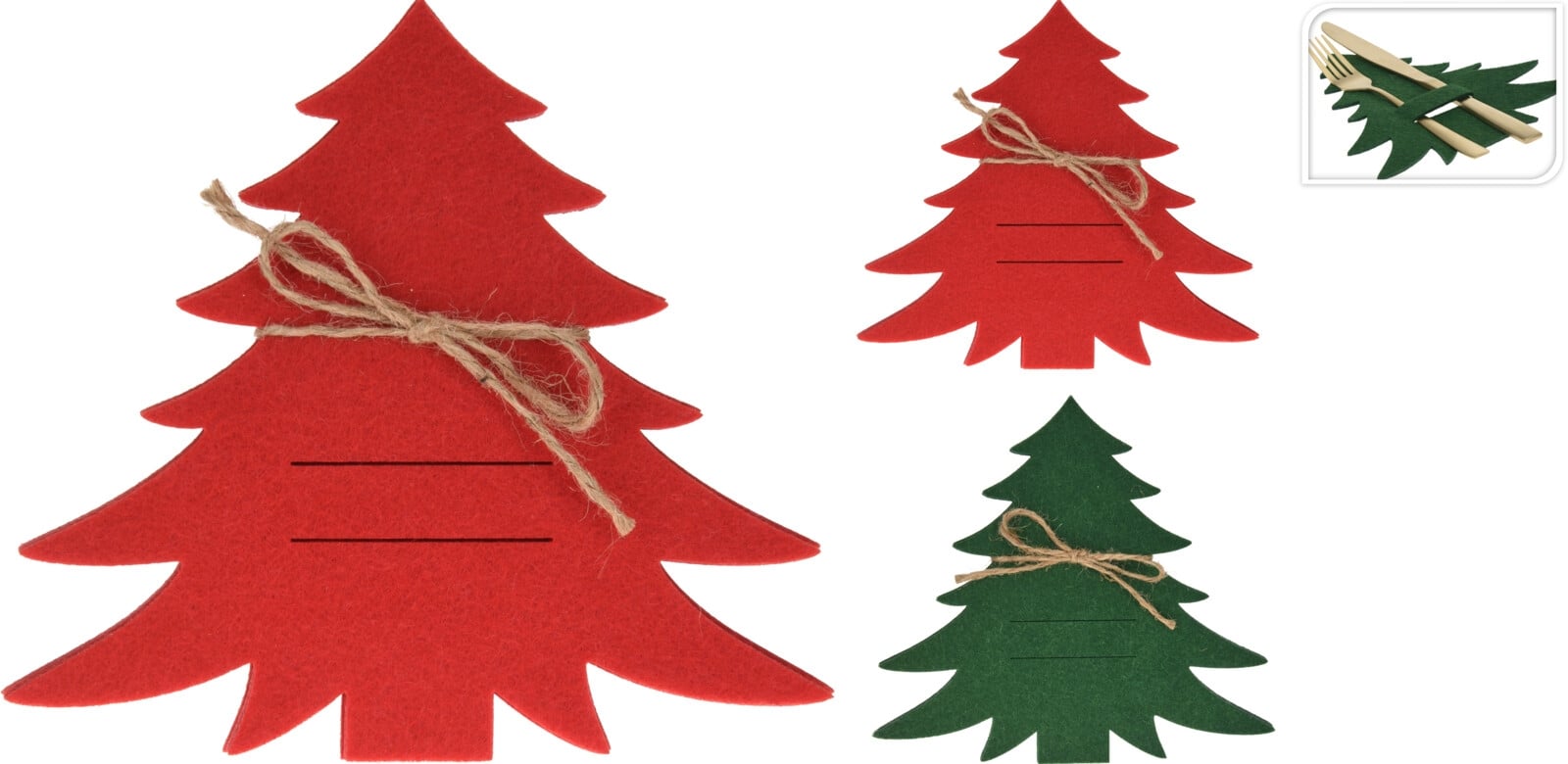 Комплект коледни поставки за прибори 4 броя