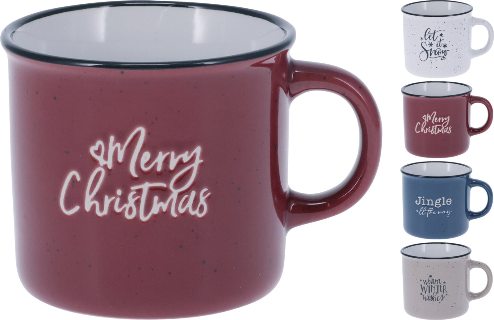 Коледна чаша за мляко Stoneware 170 мл микс