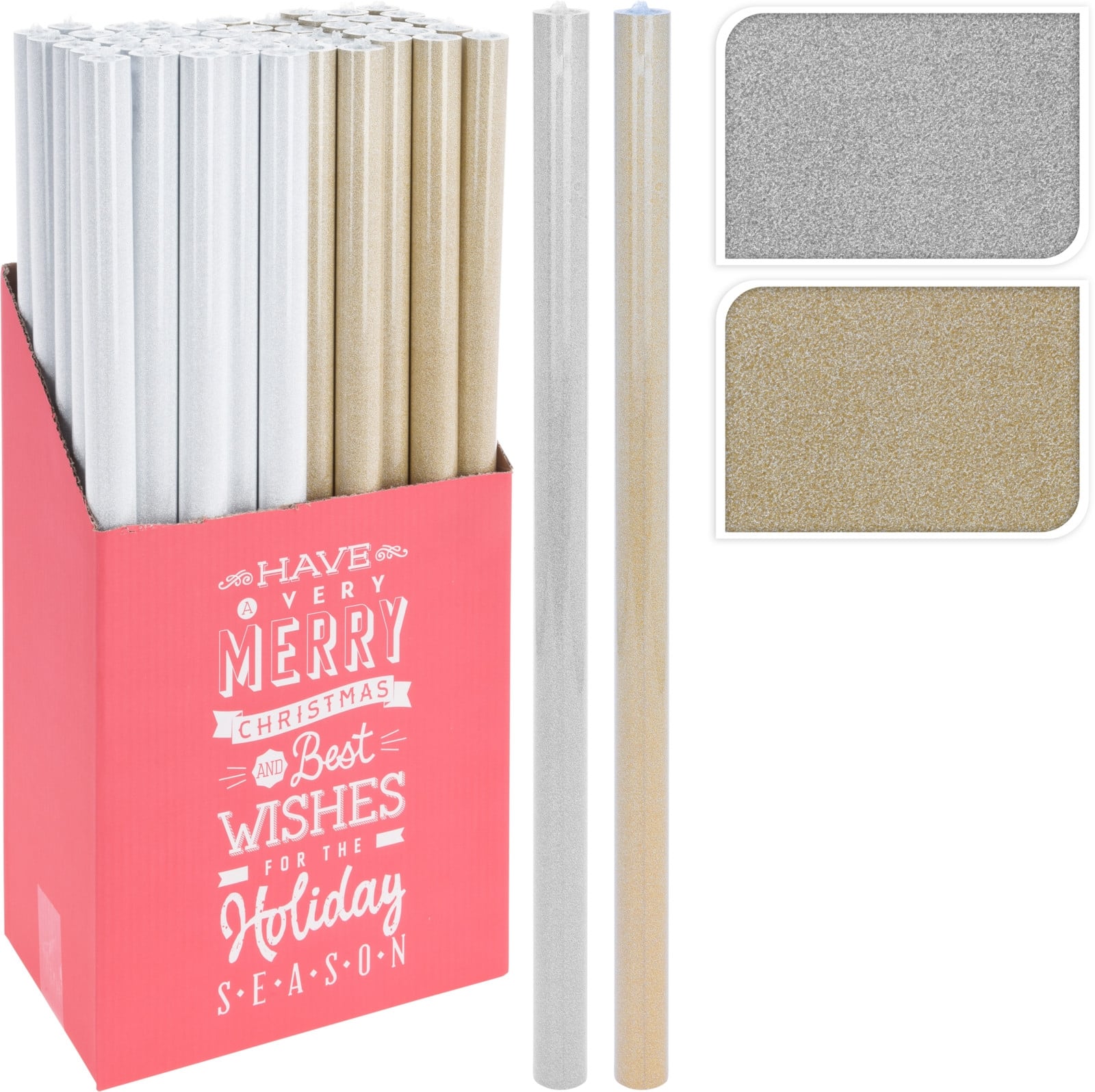 Коледна хартия за опаковане Glitter 70 х 150 см микс