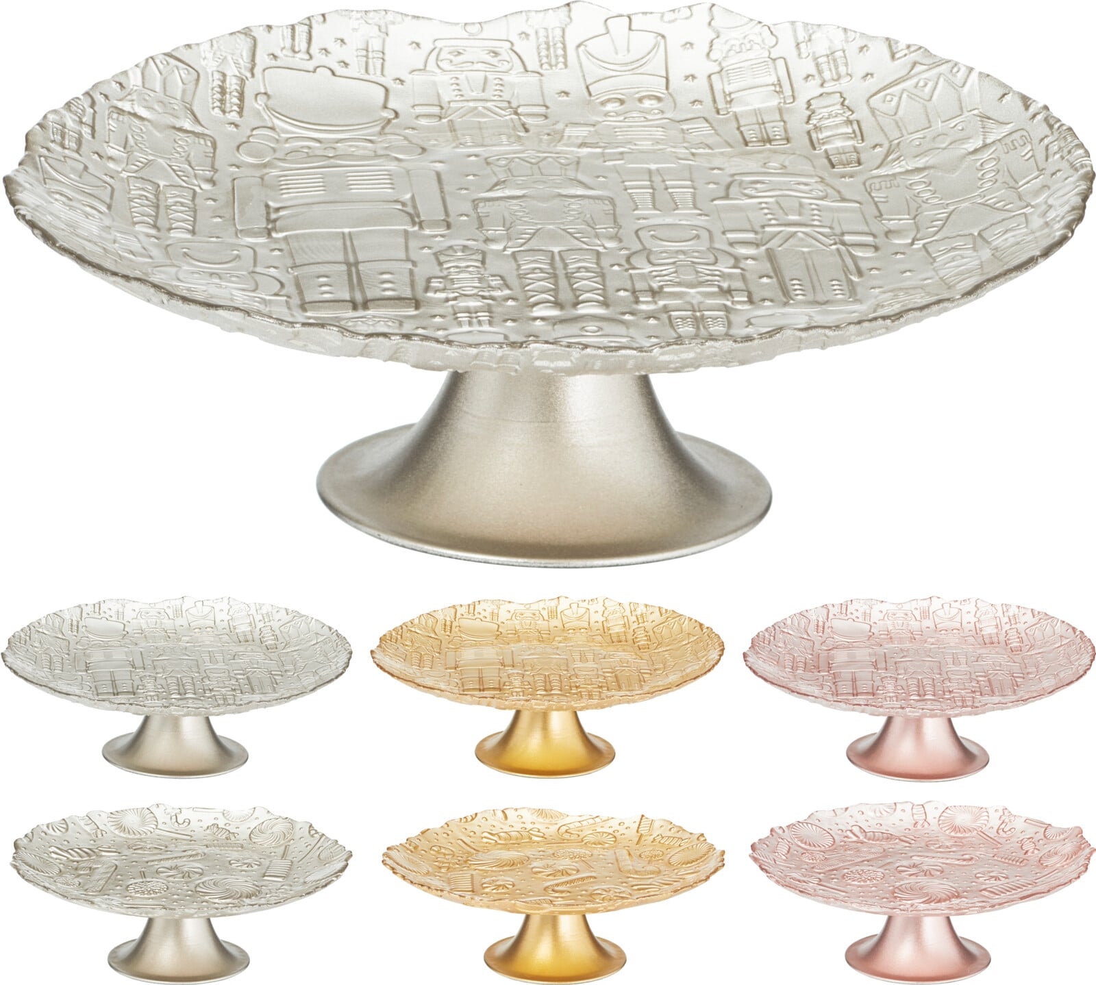 Коледен поднос за торта Metallic ø 21 х 7,5 см микс