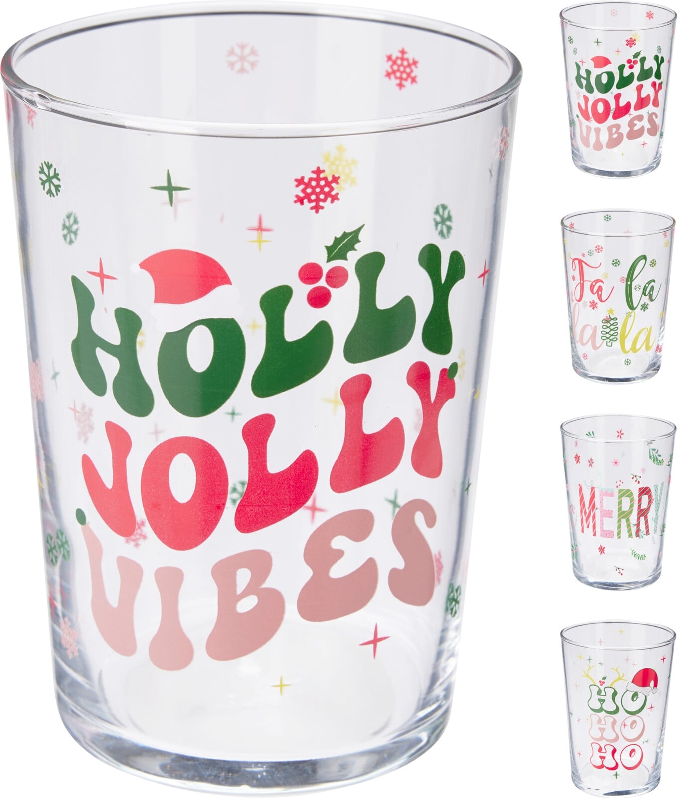 Коледна стъклена чаша Holly Jolly 510 мл
