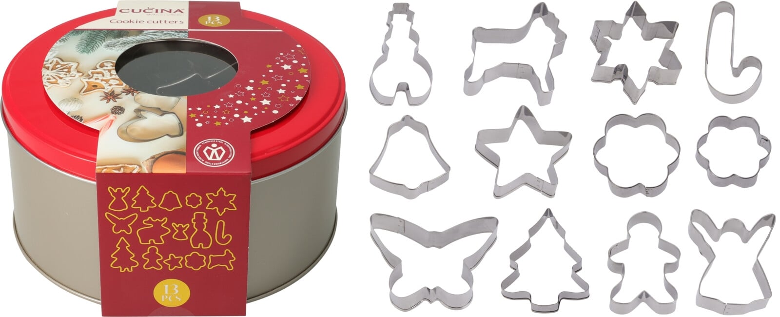 Комплект коледни формички за сладки в кутия 13 броя