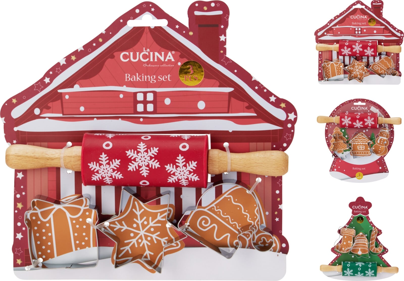 Коледен комплект за печене Rolling pin 4 части