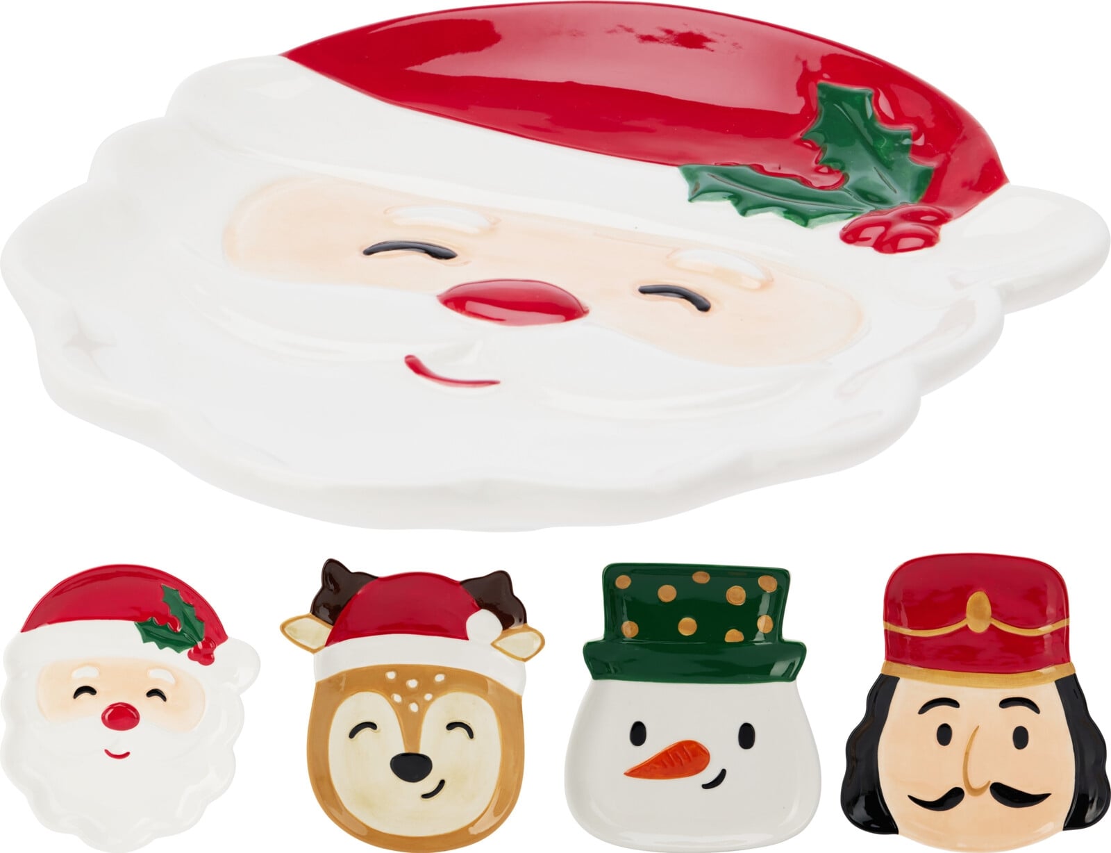 Коледна чиния 21 х 16,5 х 2,5 см микс