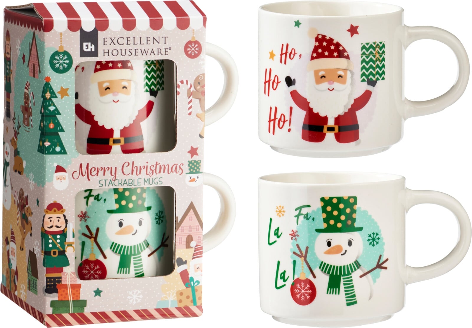 Коледен комплект чаши за мляко 350 мл 2 броя