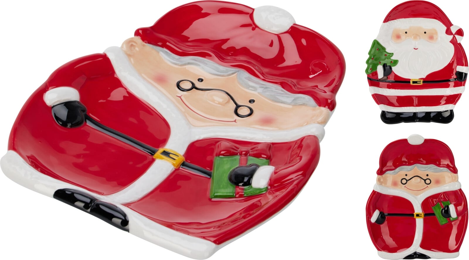 Коледна чиния 26,5 х 22 см микс