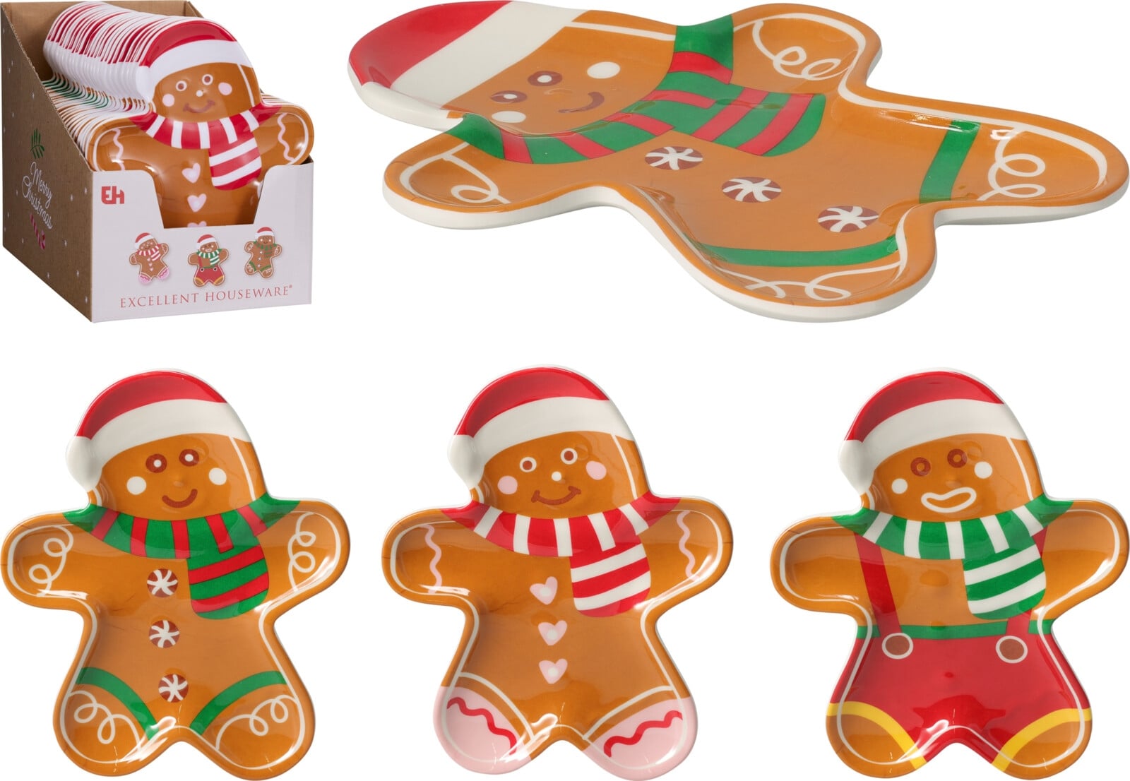 Коледна чиния Cookie 20,5 х 16,4 см микс