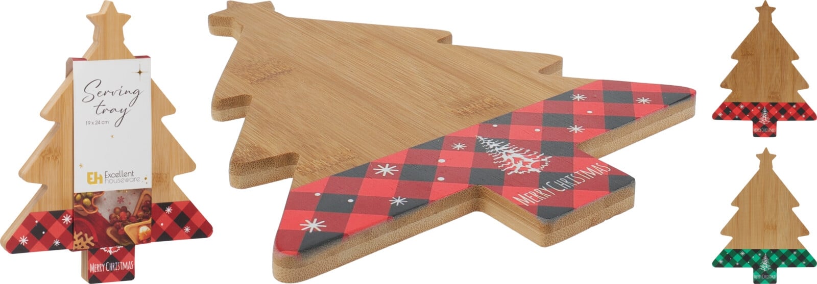 Коледен поднос за сервиране от 2 части Tree 19 х 24 см микс