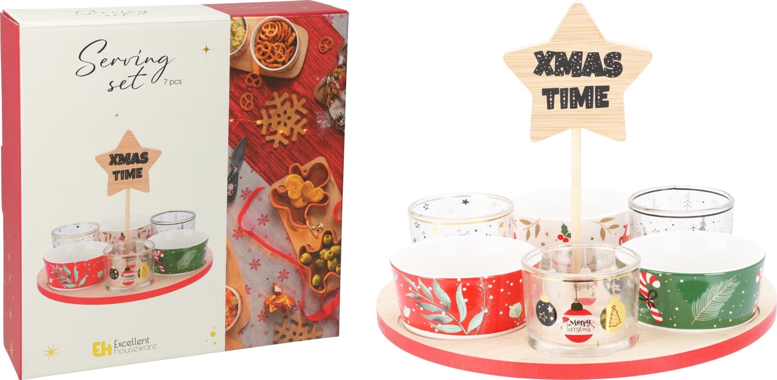 Коледен комплект за сервиране Star 7 части
