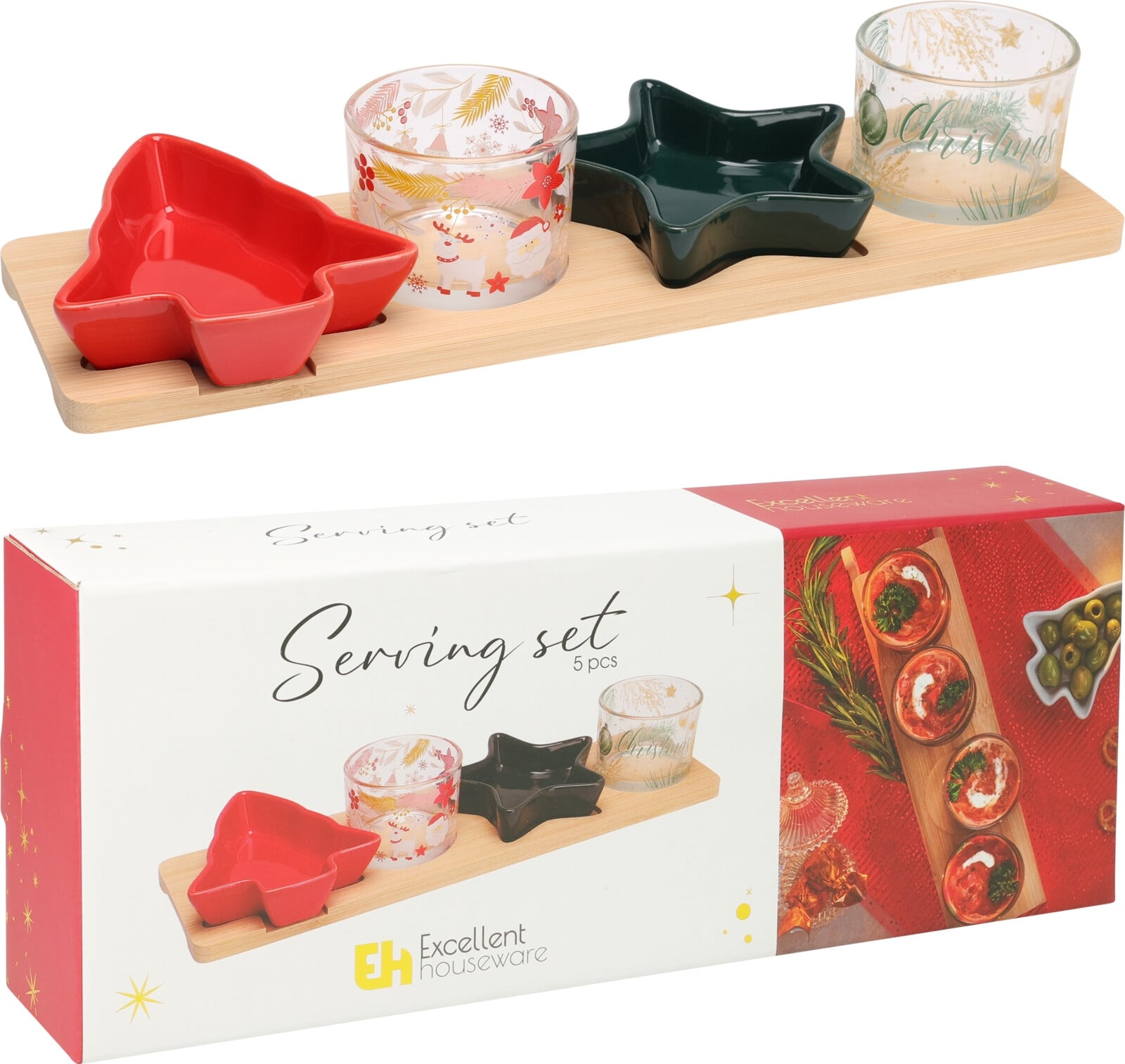 Коледен комплект за сервиране 5 части