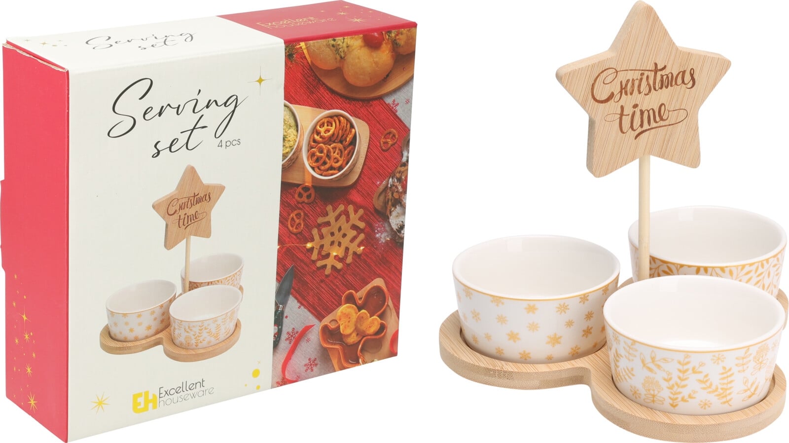 Коледен комплект за сервиране Star 4 части