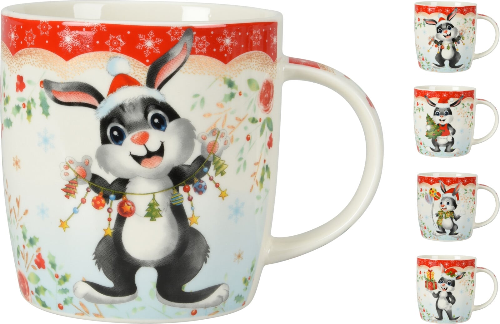 Коледна чаша Rabbit 370 мл микс