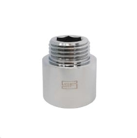 Месингов хромиран ВиК удължител Sfit 1/2“ х 40 мм усилен тип