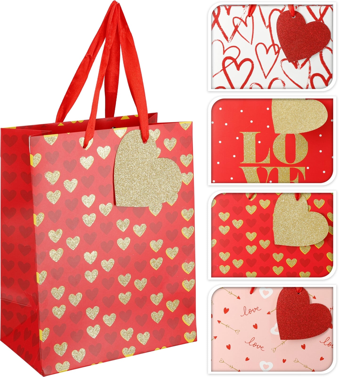 Подаръчна торбичка Valentine S 23x18x10см микс