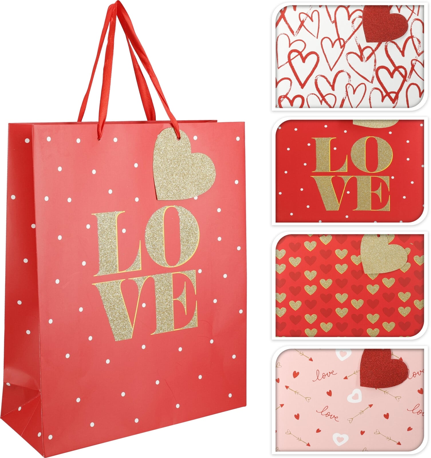 Подаръчна торбичка Valentine L 32x26x10см микс